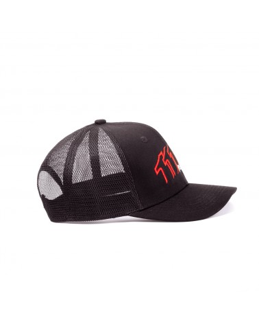 Casquette baseball Trucker avec imprimé rouge et blanc - côté droit