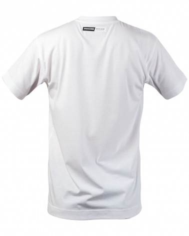 White Racing Division T-shirt with black print - back of t-shirt