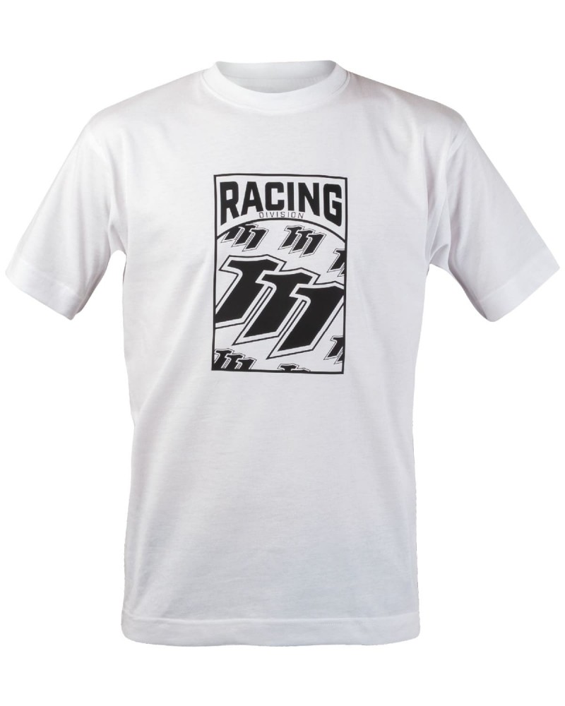 Camiseta blanca Racing Division con estampado negro