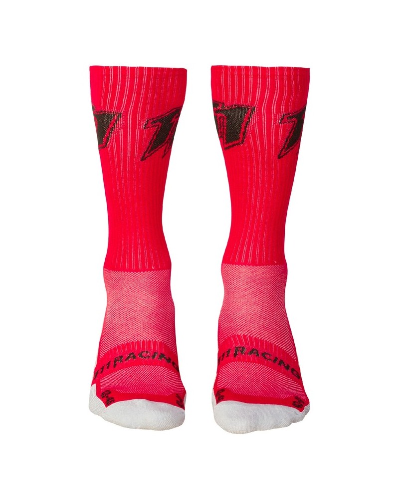 PRIME hohe Socken (rot-schwarz-weiß) Vorderseite