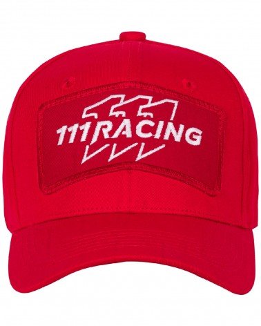 Czapka z daszkiem 111Racing bawełniana czerwona - przód