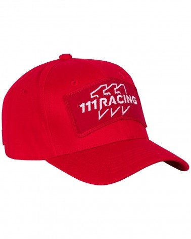 Czapka z daszkiem 111Racing bawełniana czerwona - prawy bok